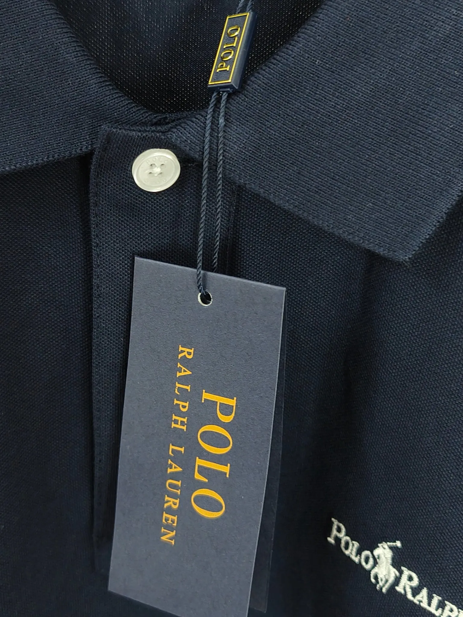 P190 Real shot quality high version of Ralph Lauren RL pony classic embroidered polo shirt short-sleeved high-end quality complete with three labels, comfortable and breathable, classic and simple, exquisite and fashionable, details showing high-end quality Color: black white navy blue Size: M-XXL
